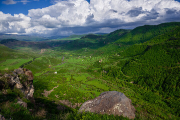 Naklejka premium Gorgeous landsmark with mountains and Dzoraget river's canyon