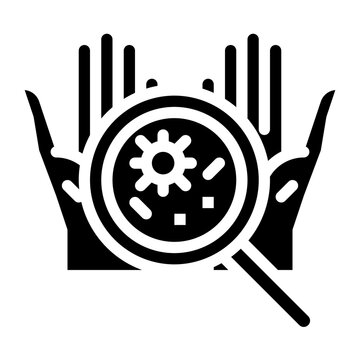 Searching Virus Hand Disease Icon