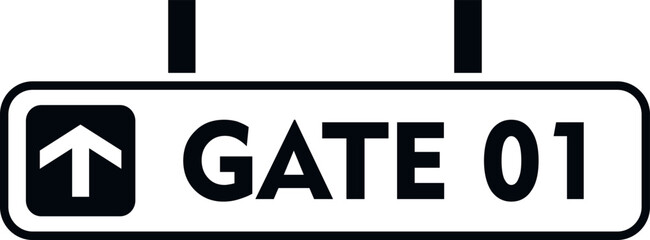 Fly gate icon simple vector. Airport flight. Traffic travel