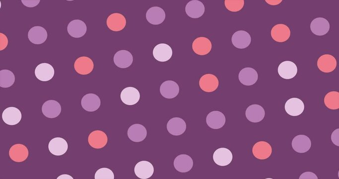 Abstract background animation of pink and purple polka dot circle pattern
