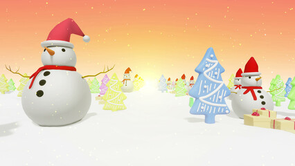 Christmas Cookie Cartoon Background 3d Render