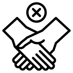 avoid touching hand illness disease protection icon