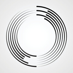  Lines in Circle Form . Spiral Vector Illustration .Technology round Logo . Design element . Abstract Geometric shape .