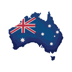 Obraz na płótnie Canvas australia map and flag