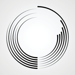  Lines in Circle Form . Spiral Vector Illustration .Technology round Logo . Design element . Abstract Geometric shape .