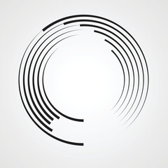  Lines in Circle Form . Spiral Vector Illustration .Technology round Logo . Design element . Abstract Geometric shape .