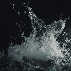 water splash closeup shot with bubbles