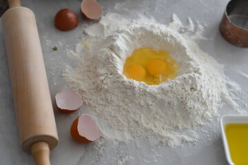 Making homemade Italian pasta
