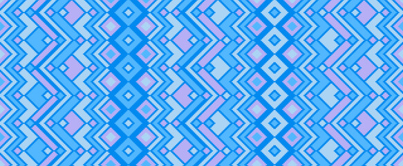 Asymmetric rhombus traditional motifs vector geometric pattern.