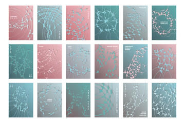 Biomedical brochure cover templates vector set.