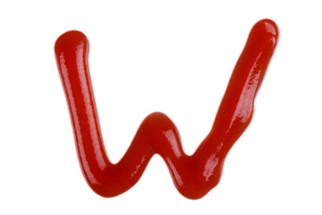 Ketchup W Letter Isolated