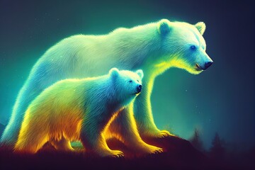 Obraz na płótnie Canvas majestic spirit bear in forest