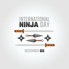 vector graphic of international ninja day good for international ninja day celebration. flat design. flyer design.flat illustration. © Jayadiudara