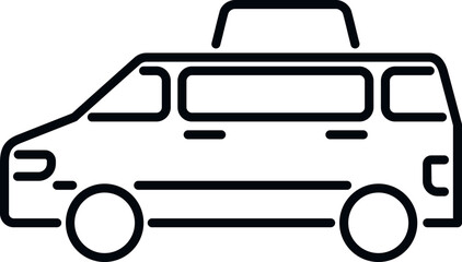 Book taxi bus icon outline vector. Airport transfer. Hotel travel