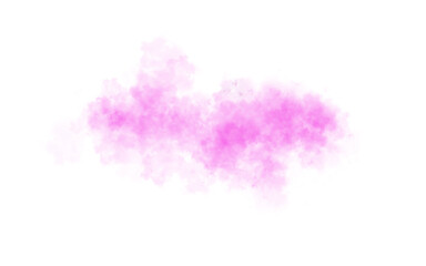 Pink fluffy transparent cloud, fog or smoke