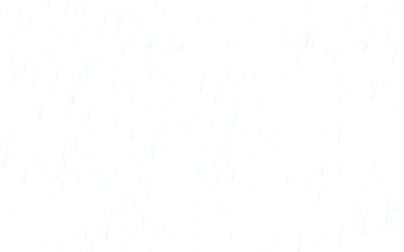 Falling raindrops on a transparent background. PNG