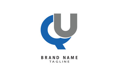 QU Alphabets QU letters Monogram logo UQ, Q and U