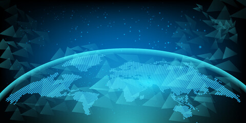 world map connection futuristic modern website background or cover page vector for technology and finance concept and education future company © KengVit14