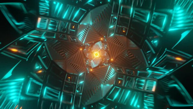 Kaleidoscope abstract pattern of trippy art psychedelic trance vj seamless loop.