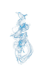 Transparent flowing blue smoke or steam on a transparent background. PNG