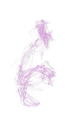 Transparent flowing violet smoke or steam on a transparent background. PNG