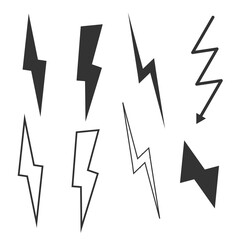 Lightning icon. Tunderbolt set line and background vector ilustration.