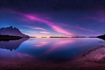 the night sky is bright with stars like blue and purple color