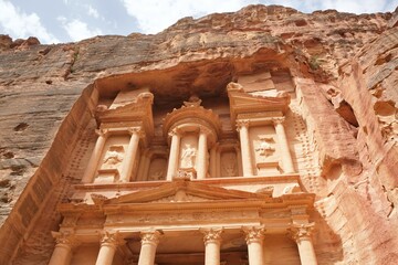 Famous Treasury in Petra, Jordan. Petra is considered one of seven new wonders of world and is  world heritage site.