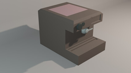 3d rendered simple coffee machine
