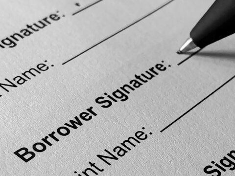 borrower signature for property contract