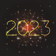 New Year 2023 neon banner