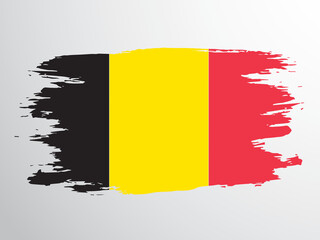 Flag of Belgium painted with a brush.