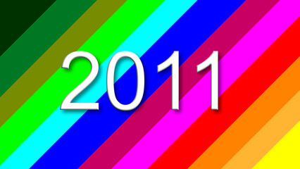 2011 colorful rainbow background year number