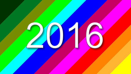 2016 colorful rainbow background year number