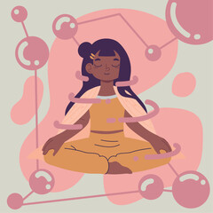 meditating woman yoga pose