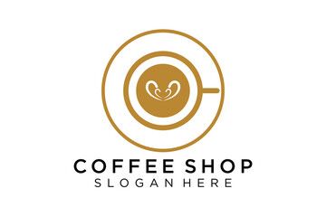 Coffee logotype. Minimalist coffee logo concept, fit for caffe, restaurant, packaging and coffee business. Illustration vector logo.