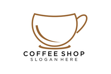 Coffee logotype. Minimalist coffee logo concept, fit for caffe, restaurant, packaging and coffee business. Illustration vector logo.