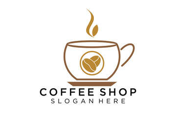 Coffee logotype. Minimalist coffee logo concept, fit for caffe, restaurant, packaging and coffee business. Illustration vector logo.