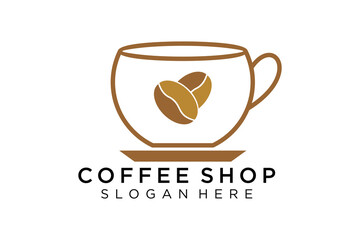 Coffee logotype. Minimalist coffee logo concept, fit for caffe, restaurant, packaging and coffee business. Illustration vector logo.