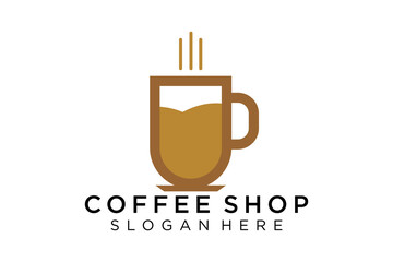 Coffee logotype. Minimalist coffee logo concept, fit for caffe, restaurant, packaging and coffee business. Illustration vector logo.