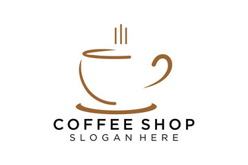 Coffee logotype. Minimalist coffee logo concept, fit for caffe, restaurant, packaging and coffee business. Illustration vector logo.