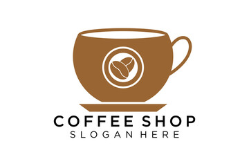 Coffee logotype. Minimalist coffee logo concept, fit for caffe, restaurant, packaging and coffee business. Illustration vector logo.