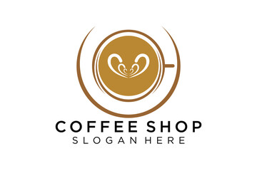 Coffee logotype. Minimalist coffee logo concept, fit for caffe, restaurant, packaging and coffee business. Illustration vector logo.