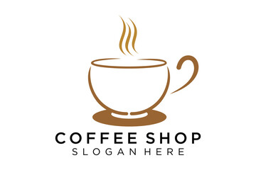 Coffee logotype. Minimalist coffee logo concept, fit for caffe, restaurant, packaging and coffee business. Illustration vector logo.