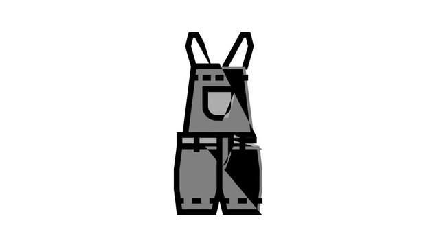 overall denim color icon animation