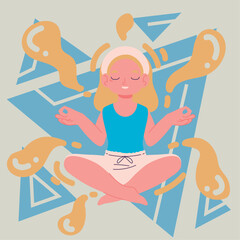 girl sitting and doing meditation