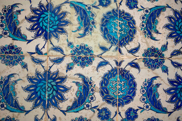 Ottoman handmade blue  tiles decoration,, Istanbul, Turkey