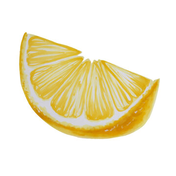 Watercolor slice of ripe lemon. Hand drawn immunity strengthening set vitamins isolated illustration on write background