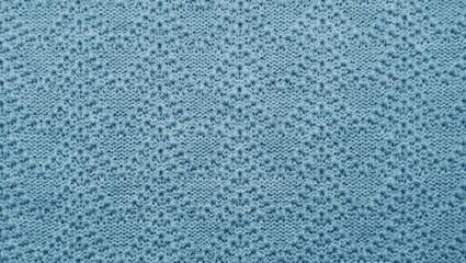 Blue knitted pattern texture background