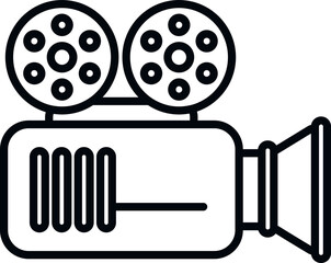 Motion camera icon outline vector. Montage film. Footage editor
